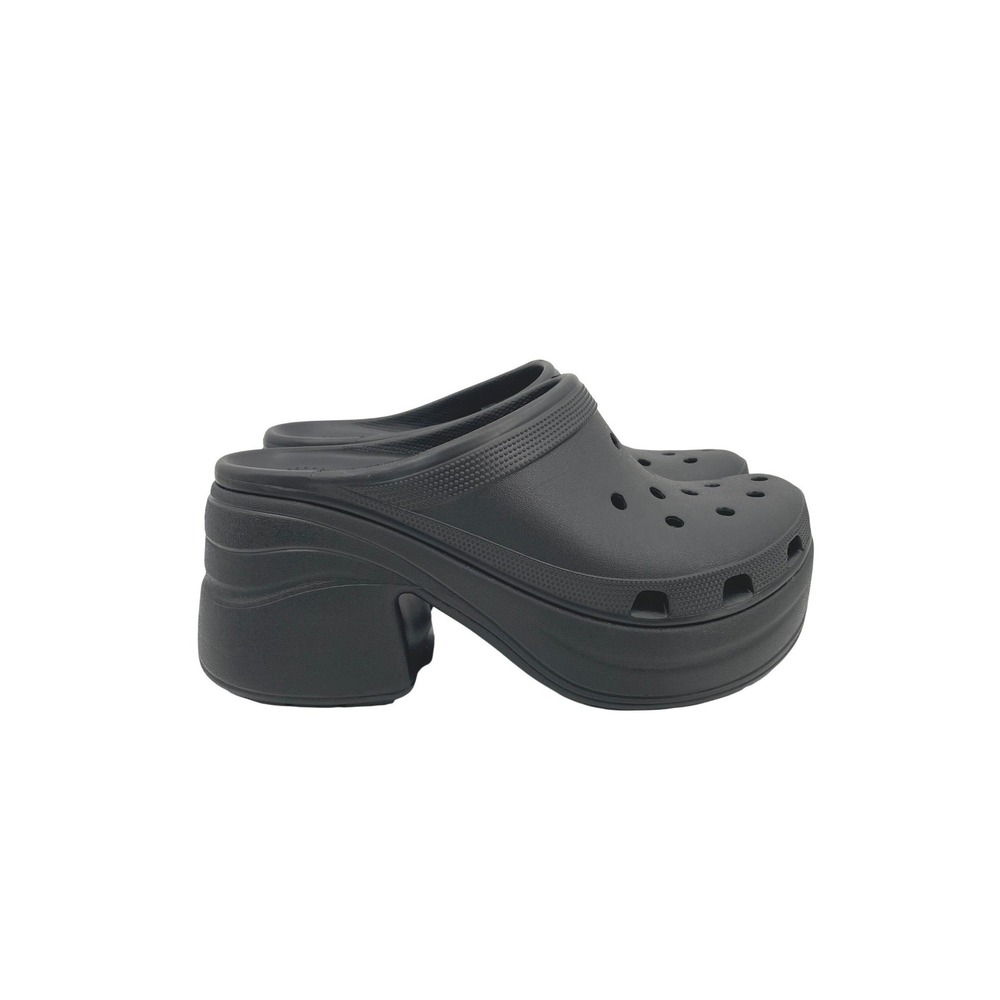 Crocs Siren Clog Womens 12 Mens 10 Black Rubber Platform Heel Trendy Goth Y2K